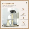 Krabpaal 72 cm kattentoren met pluche ballen, sisal stammen, platform, krabplank meerlaagse kattenkrabpaal, klimboom, voor middelgrote katten, lichtgrijs 5