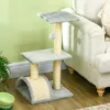 Krabpaal 72 cm kattentoren met pluche ballen, sisal stammen, platform, krabplank meerlaagse kattenkrabpaal, klimboom, voor middelgrote katten, lichtgrijs 9