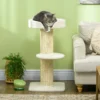 Krabpaal 91 cm kattentoren met sisalstammen, platform, kussen meerlaagse kattenkrabpaal, klimboom, voor middelgrote katten, roomwit 2