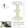 Krabpaal 91 cm kattentoren met sisalstammen, platform, kussen meerlaagse kattenkrabpaal, klimboom, voor middelgrote katten, roomwit 4