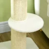 Krabpaal 91 cm kattentoren met sisalstammen, platform, kussen meerlaagse kattenkrabpaal, klimboom, voor middelgrote katten, roomwit 9