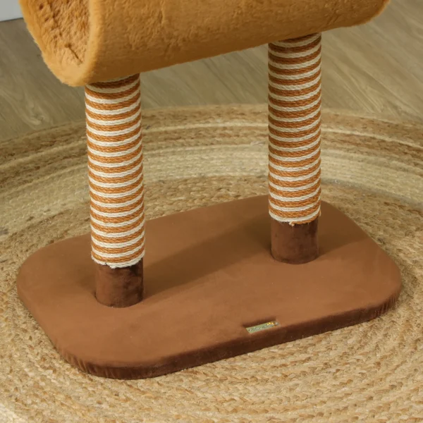 Krabpaal 98 cm kattentoren in hertontwerp, met hol, speelbal, jutestammen, kattenkrabpaal, klimboom, voor middelgrote katten, bruin 10