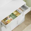 Küchenschrank buffetschrank mit arbeitsplatte, 6 türen, hochschrank mit verstellbaren einlegeböden, kabellöchern, mikrowellenschrank moderner vorratsschrank, weiß, 100 x 38 x 180 cm 10