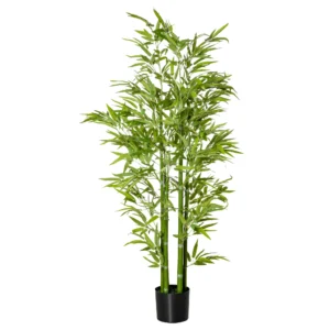 Kunstmatige bamboe groot 150 cm kunstplant net als echt, plastic bamboe kunstmatige planten, kunstbamboe met kunstmos in pot decoratie voor woonkamer, slaapkamer, tuin 1