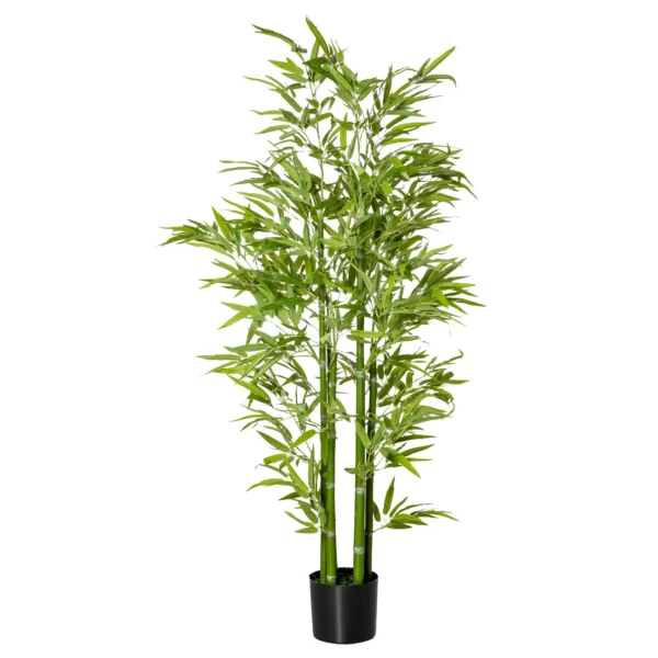 Kunstmatige bamboe groot 150 cm kunstplant net als echt, plastic bamboe kunstmatige planten, kunstbamboe met kunstmos in pot decoratie voor woonkamer, slaapkamer, tuin 1