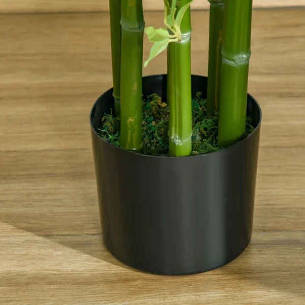 Kunstmatige bamboe groot 150 cm kunstplant net als echt, plastic bamboe kunstmatige planten, kunstbamboe met kunstmos in pot decoratie voor woonkamer, slaapkamer, tuin 10