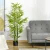 Kunstmatige bamboe groot 150 cm kunstplant net als echt, plastic bamboe kunstmatige planten, kunstbamboe met kunstmos in pot decoratie voor woonkamer, slaapkamer, tuin 2