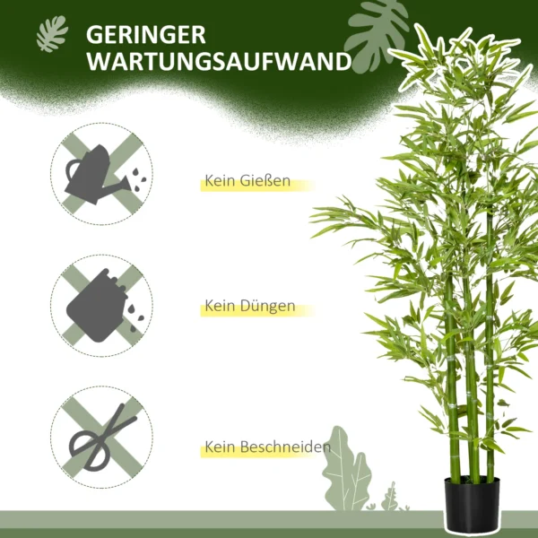 Kunstmatige bamboe groot 150 cm kunstplant net als echt, plastic bamboe kunstmatige planten, kunstbamboe met kunstmos in pot decoratie voor woonkamer, slaapkamer, tuin 7