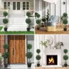 Kunstmatige buxusboom 2 delige set groot 91,6 cm kunstplanten in pot, kunstplant, buxusboom zoals echt kunstboom met uv bescherming voor woonkamer tuin balkon 2