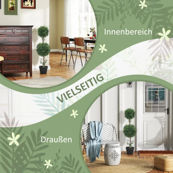 Kunstmatige buxusboom 2 delige set groot 91,6 cm kunstplanten in pot, kunstplant, buxusboom zoals echt kunstboom met uv bescherming voor woonkamer tuin balkon 6