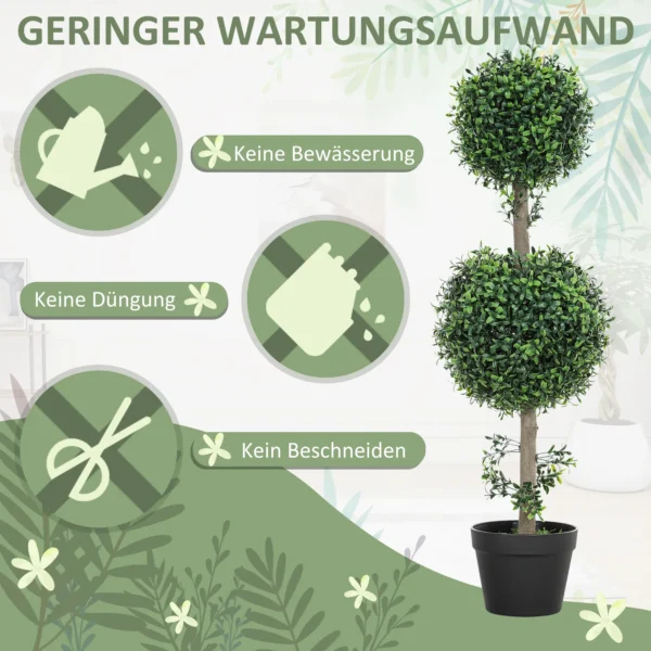 Kunstmatige buxusboom 2 delige set groot 91,6 cm kunstplanten in pot, kunstplant, buxusboom zoals echt kunstboom met uv bescherming voor woonkamer tuin balkon 7