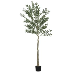 Kunstmatige olijfboom groot 180 cm kunstplant, plastic kunstmatige planten olijfboom in pot, kunstboom met cement, kunstmos voor woonkamer, slaapkamer, decoratie, kantoor 1