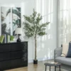 Kunstmatige olijfboom groot 180 cm kunstplant, plastic kunstmatige planten olijfboom in pot, kunstboom met cement, kunstmos voor woonkamer, slaapkamer, decoratie, kantoor 2