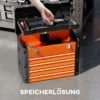 Lege gereedschapskist, 49,7 x 25,3 x 40,7 cm gereedschapskast met 4 lades, mini box, bovenste opbergvak, handvat, gereedschapskoffer van staal, oranje 5
