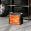 Lege gereedschapskist, 49,7 x 25,3 x 40,7 cm gereedschapskast met 4 lades, mini box, bovenste opbergvak, handvat, gereedschapskoffer van staal, oranje 9