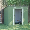 Metalen tuinhuis 2,3 m² 207 x 130 x 182 cm tuinschuur met lessenaarsdak, venster, fundering, schuifdeuren, weerbestendig, tuinhuisje voor buiten, tuinschuur voor achtertuin, groen 2