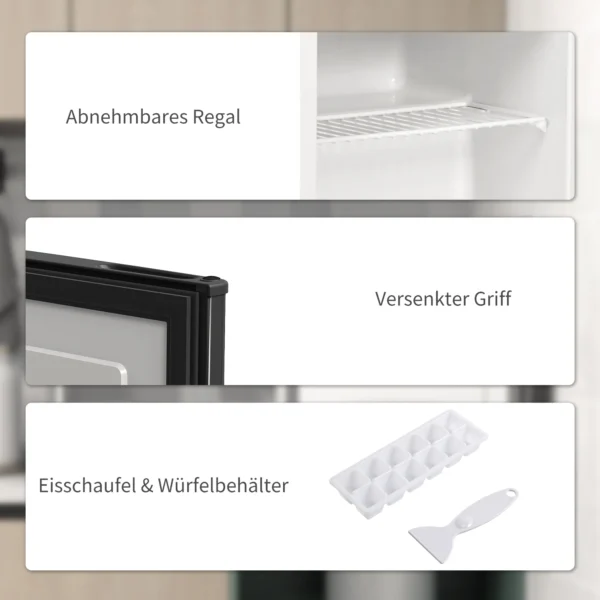 Mini diepvriezer 35 l vriesdoos elektrisch vrijstaand 45 w mini diepvrieskist minikoelkast 14 tot 24℃ 5 traps temperatuurregeling 47 x 44,2 x 48,8 cm zwart 8