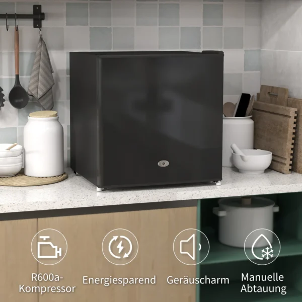 Mini diepvriezer 35 l vriesdoos elektrisch vrijstaand 45 w mini diepvrieskist minikoelkast 14 tot 24℃ 5 traps temperatuurregeling 47 x 44,2 x 48,8 cm zwart 9