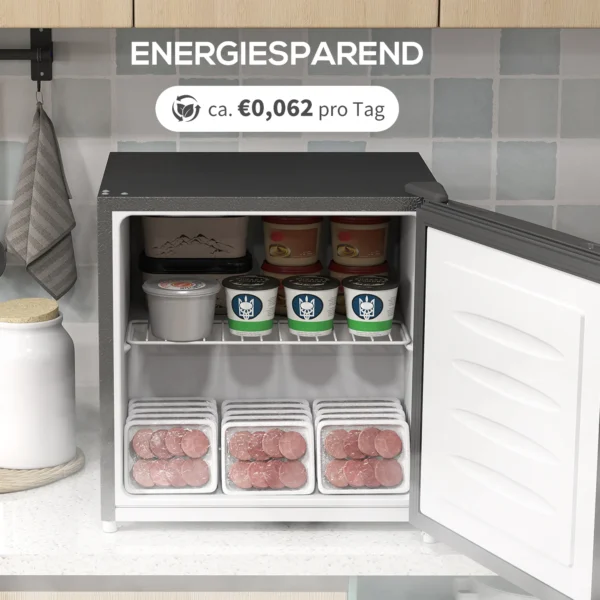 Mini vriezer 35 l elektrische vriesbox vrijstaand 161 w mini diepvriezer minikoelkast 14 tot 24℃ 5 traps temperatuurregeling 47 x 44,2 x 48,8 cm grijs 10