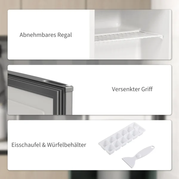 Mini vriezer 35 l elektrische vriesbox vrijstaand 161 w mini diepvriezer minikoelkast 14 tot 24℃ 5 traps temperatuurregeling 47 x 44,2 x 48,8 cm grijs 8