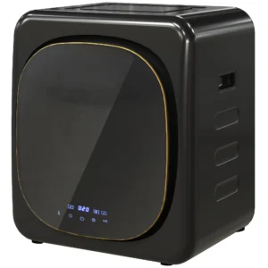 Mini wasdroger met 6 programma led touchscreen 4 kg tot 60℃, 800w vrijstaand wandmonteerbaar afvoerdroger met oververhittingsbeveiliging afvoerdroger voor kleding zwart 1