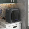 Mini wasdroger met 6 programma led touchscreen 4 kg tot 60℃, 800w vrijstaand wandmonteerbaar luchtafvoerdroger met oververhittingsbeveiliging luchtafvoerdroger voor kleding grijs 2
