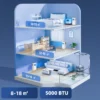 Mobiele airconditioning 3 in 1 klimaatapparaat met koeling, luchtontvochtiger, ventilator, afvoerslang, 5000btu automatische luchtkoeler met afstandsbediening, timer, kinderslot, wit 6
