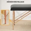 Mobiele massagetafel 2 zones opvouwbaar massagetafel hoogteverstelbaar massagebank 70 cm breed met hoofdsteun, houten voeten massagebed schoonheidssalon zwart 5