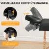 Mobiele massagetafel 2 zones opvouwbaar massagetafel hoogteverstelbaar massagebank 70 cm breed met hoofdsteun, houten voeten massagebed schoonheidssalon zwart 6