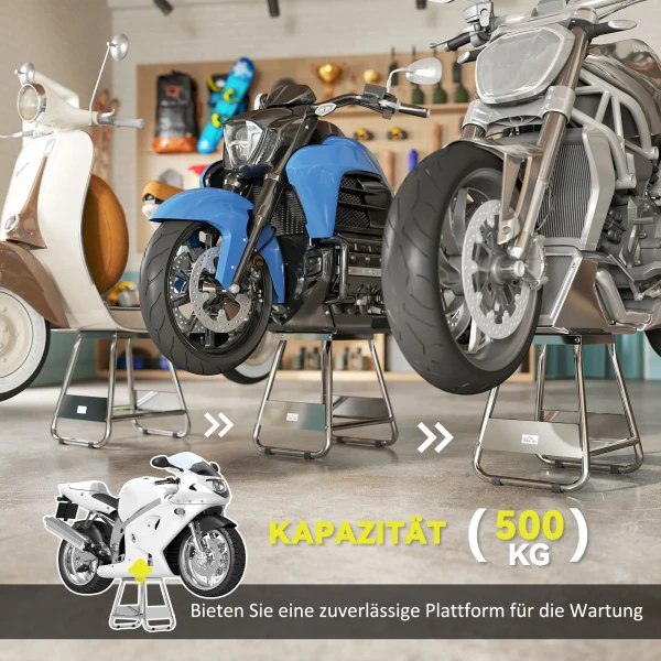 Motorfiets standaard, universele motorfiets houder tot 500kg belastbaar, motorfietsstandaard motorfietsheffer motorfietsheftafel, motorfiets motocross hefplatform heffer montageblok 5