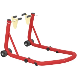 Motorfietsstandaard set voor/achter montagestandaard motorfietsheffer tot 544 kg motorfiets standaard voor achterwiel staal rood 1