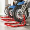 Motorfietsstandaard set voor/achter montagestandaard motorfietsheffer tot 544 kg motorfiets standaard voor achterwiel staal rood 10