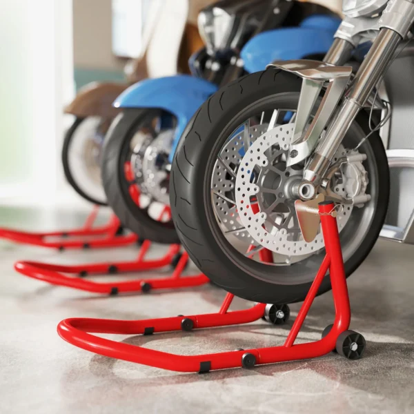 Motorfietsstandaard set voor/achter montagestandaard motorfietsheffer tot 544 kg motorfiets standaard voor achterwiel staal rood 10