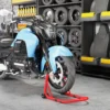 Motorfietsstandaard set voor/achter montagestandaard motorfietsheffer tot 544 kg motorfiets standaard voor achterwiel staal rood 2