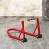 Motorfietsstandaard set voor/achter montagestandaard motorfietsheffer tot 544 kg motorfiets standaard voor achterwiel staal rood 4