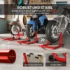 Motorfietsstandaard set voor/achter montagestandaard motorfietsheffer tot 544 kg motorfiets standaard voor achterwiel staal rood 5
