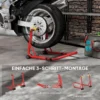 Motorfietsstandaard set voor/achter montagestandaard motorfietsheffer tot 544 kg motorfietsstandaard voor achterwiel staal rood 7