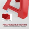 Ondersteuningsblok 3 ton draagvermogen 2 stuks steunblok inclusief veiligheidspin 10 traps hoogteverstelbaar 290 mm tot 410mm ondersteuningsblokken auto krikstandaard voor werkplaats garage rood 8