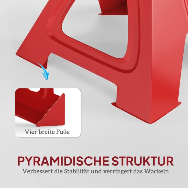 Ondersteuningsblok 3 ton draagvermogen 2 stuks steunblok inclusief veiligheidspin 10 traps hoogteverstelbaar 290 mm tot 410mm ondersteuningsblokken auto krikstandaard voor werkplaats garage rood 8