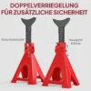 Ondersteuningsblok 6 ton draagvermogen 2 stuks ondersteuningsblok inclusief 2 veiligheidsspelden 13 traps hoogteverstelbaar 375 mm tot 592 mm ondersteuningsblokken auto krikstandaard voor werkplaats garage rood 6