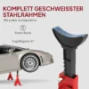 Ondersteuningsblok 6 ton draagvermogen 2 stuks ondersteuningsblok inclusief 2 veiligheidsspelden 13 traps hoogteverstelbaar 375 mm tot 592 mm ondersteuningsblokken auto krikstandaard voor werkplaats garage rood 7