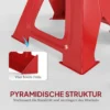 Ondersteuningsblok 6 ton draagvermogen 2 stuks ondersteuningsblok inclusief 2 veiligheidsspelden 13 traps hoogteverstelbaar 375 mm tot 592 mm ondersteuningsblokken auto krikstandaard voor werkplaats garage rood 8