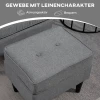 Oorfauteuil met voetenbank, fauteuil met linnenlook, lendenkussen, moderne loungestoel met armleuningen voor woonkamer grijs 8