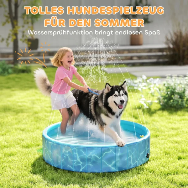 Opvouwbaar hondenzwembad met fontein en waterkussendesign Ø120 x 30 cm antislip hondenbadkuip zwembad zwembad voor honden en katten 6