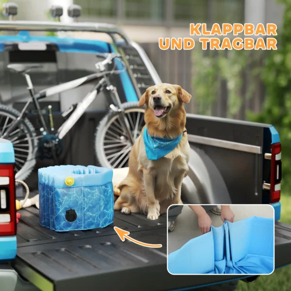 Opvouwbaar hondenzwembad met fontein en waterkussendesign Ø120 x 30 cm antislip hondenbadkuip zwembad zwembad voor honden en katten 8