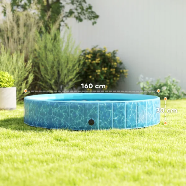 Opvouwbaar hondenzwembad met fontein en waterkussendesign Ø160 x 30 cm antislip hondenbadkuip zwembad zwembad voor honden en katten 4