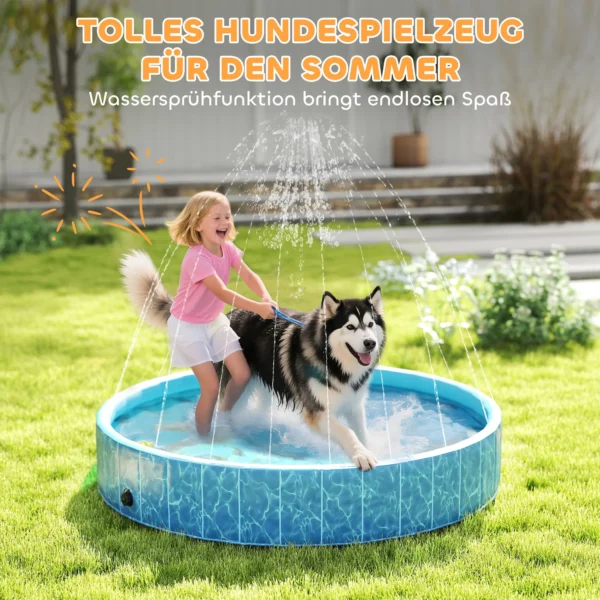 Opvouwbaar hondenzwembad met fontein en waterkussendesign Ø160 x 30 cm antislip hondenbadkuip zwembad zwembad voor honden en katten 6