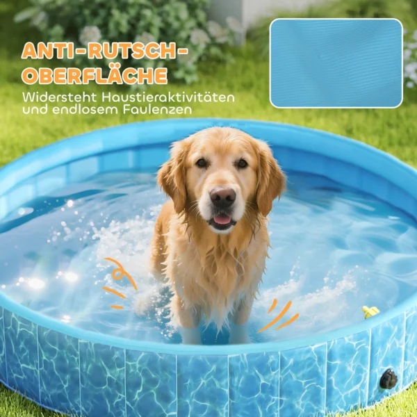 Opvouwbaar hondenzwembad met fontein en waterkussendesign Ø160 x 30 cm antislip hondenbadkuip zwembad zwembad voor honden en katten 9