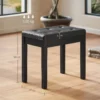 Pianokruk met opbergruimte, houten poten, kunstlederen pianobank, zwart, 55 x 34 x 50 cm 4