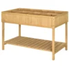 Planttafel hoogbed planttafel bloembak kweektafel 8 vakken met afvoer plank spar massief hout natuurhout 110 x 46 x 76 cm 1